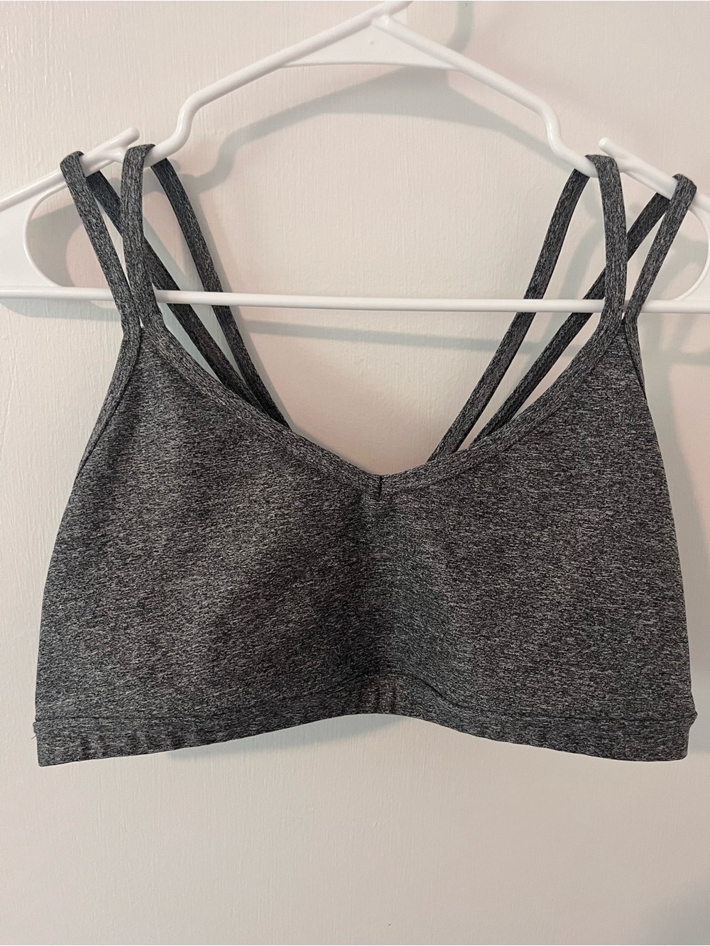Beyond Yoga Double Back Alloy Grey Sports Bra Cross Back Straps XL